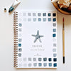 Seaside watercolor workbook by Emily Lex Studio with starfish design and color swatches