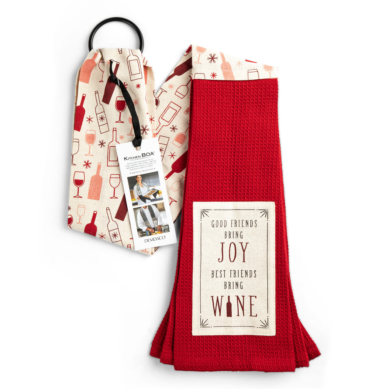 Demdaco Bring Joy Bring Wine Boa available at The Good Life Boutique