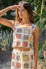 POL Clothing Fun Floral Square Patchwork Sweater Top available at The Good Life Boutique