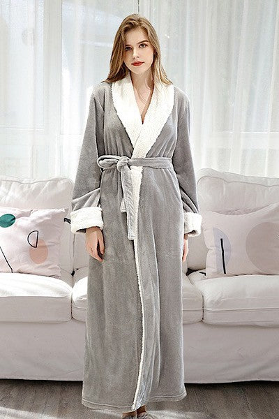 Miss Sparkling Soft Fluffy Robe  - Grey available at The Good Life Boutique