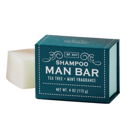 Commonwealth Soap & Toiletries 4 oz Shampoo Man Bar Tea Tree/Mint available at The Good Life Boutique