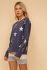 Hem & Thread Embroidered Star French Terry Pullover available at The Good Life Boutique