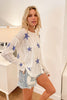 Hem & Thread Star Printed Light Weight Sweater available at The Good Life Boutique
