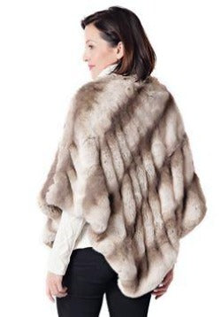 Fabulous Furs Couture Poncho Truffle Faux Chinchilla available at The Good Life Boutique