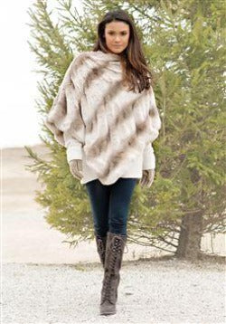 Fabulous Furs Couture Poncho Truffle Faux Chinchilla available at The Good Life Boutique