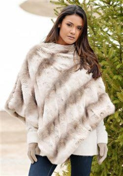 Fabulous Furs Couture Poncho Truffle Faux Chinchilla available at The Good Life Boutique