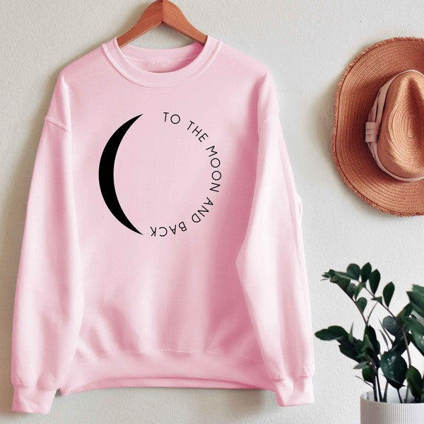 Rosemead To The Moon Graphic Sweatshirt - Pink available at The Good Life Boutique
