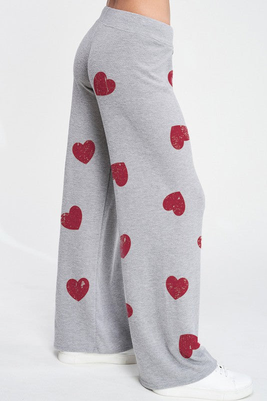 Phil Love Heart Smile Sleep Lounge Wear Set - Heather Grey available at The Good Life Boutique