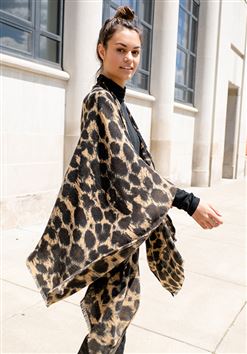 Fabulous Furs Leopard Ruana available at The Good Life Boutique