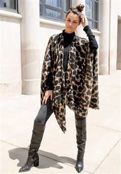 Fabulous Furs Leopard Ruana available at The Good Life Boutique