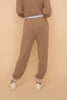 Hem & Thread Elastic Contrast Brushed Hacci Joggers - Mocha available at The Good Life Boutique