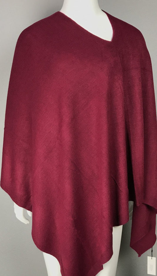 FennySun Inc. Cashmere-like Poncho - Bordeaux available at The Good Life Boutique