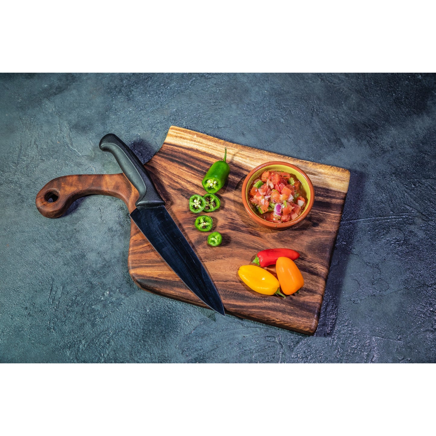 Tuckahoe Hardwoods Charcuterie Board - Live Edge with Handle 18x10" available at The Good Life Boutique