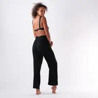 Lotus and Luna Black Wide Leg Cotton Pants available at The Good Life Boutique
