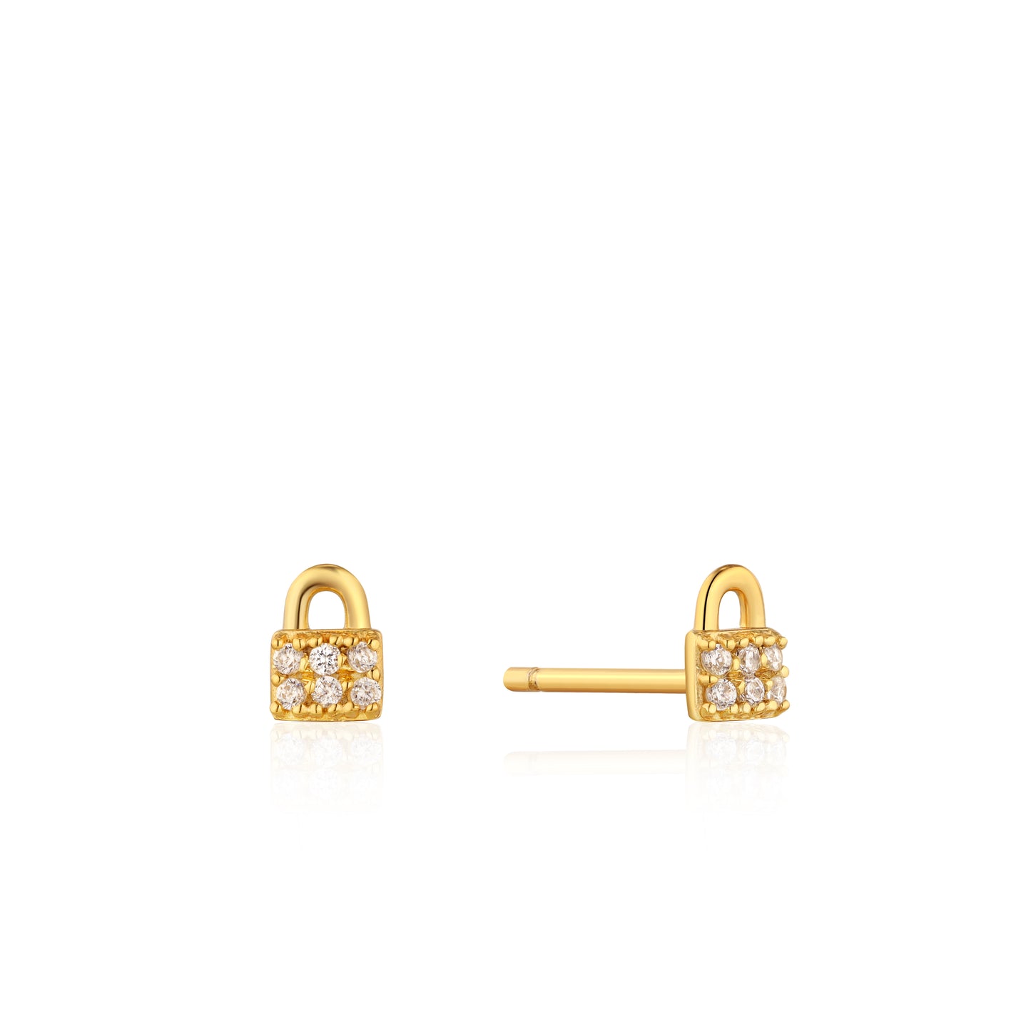ANIA HAIE ANIA HAIE - Gold Padlock Sparkle Stud Earrings available at The Good Life Boutique