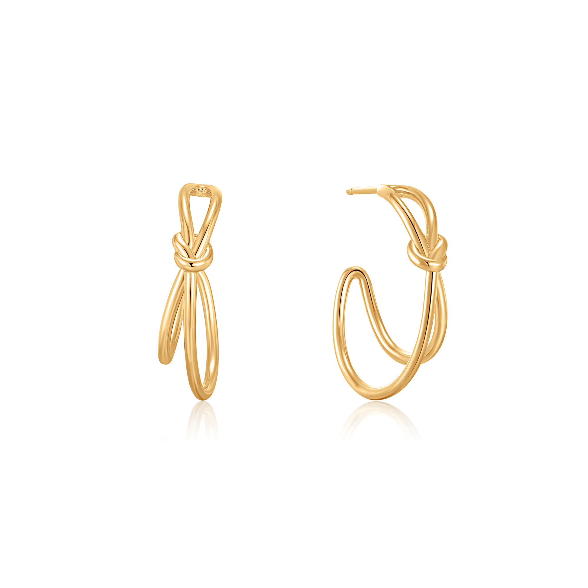 ANIA HAIE ANIA HAIE - Gold Knot Stud Hoop Earrings available at The Good Life Boutique