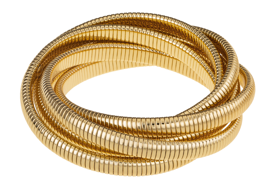 Designs by Janis Savitt INC Janis Savitt - High Polished Yellow Gold 6 row Cobra Bracelet - Small Wrist available at The Good Life Boutique