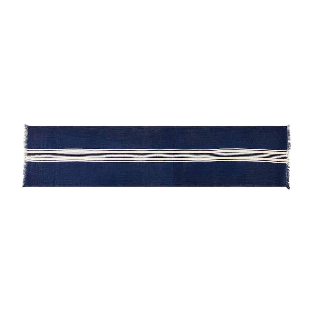 Mud Pie Fringe Navy Cotton Runner available at The Good Life Boutique