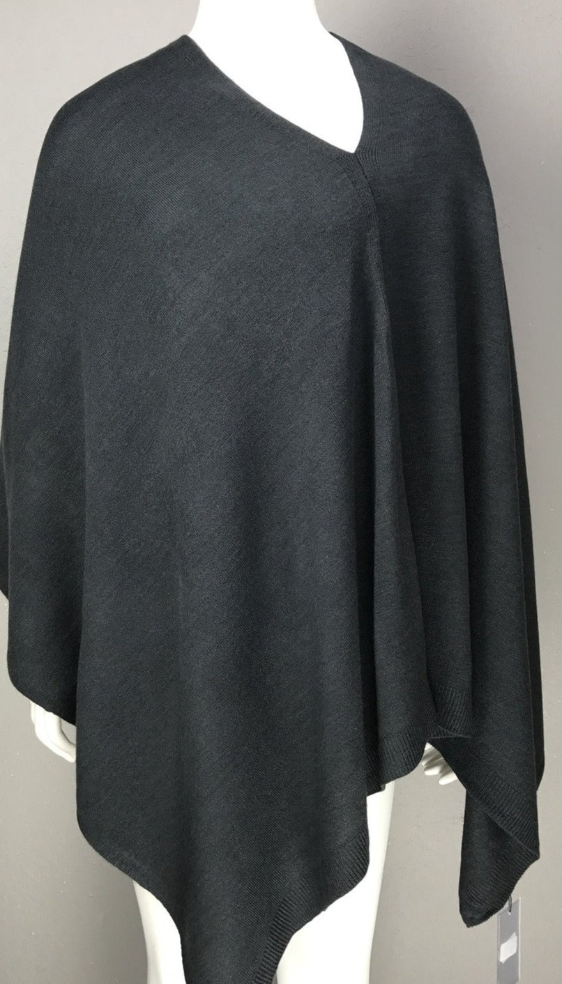 FennySun Inc. Cashmere-like Poncho - Charcoal available at The Good Life Boutique