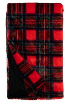 Fabulous Furs Holiday Collection Throw Red Plaid 60" X 72" available at The Good Life Boutique