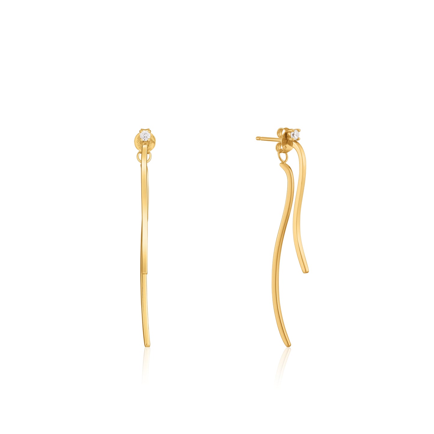 ANIA HAIE ANIA HAIE - Gold Curve Drop Bar Ear Jackets available at The Good Life Boutique