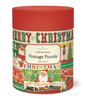 Cavallini Papers & Co., Inc. Vintage Christmas 500 Piece Puzzle available at The Good Life Boutique