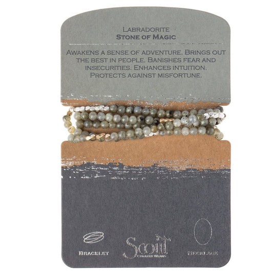 Scout Curated Wears Scout Curated Wears - Stone Wrap Bracelet/Necklace - Labradorite - Stone of Magic available at The Good Life Boutique