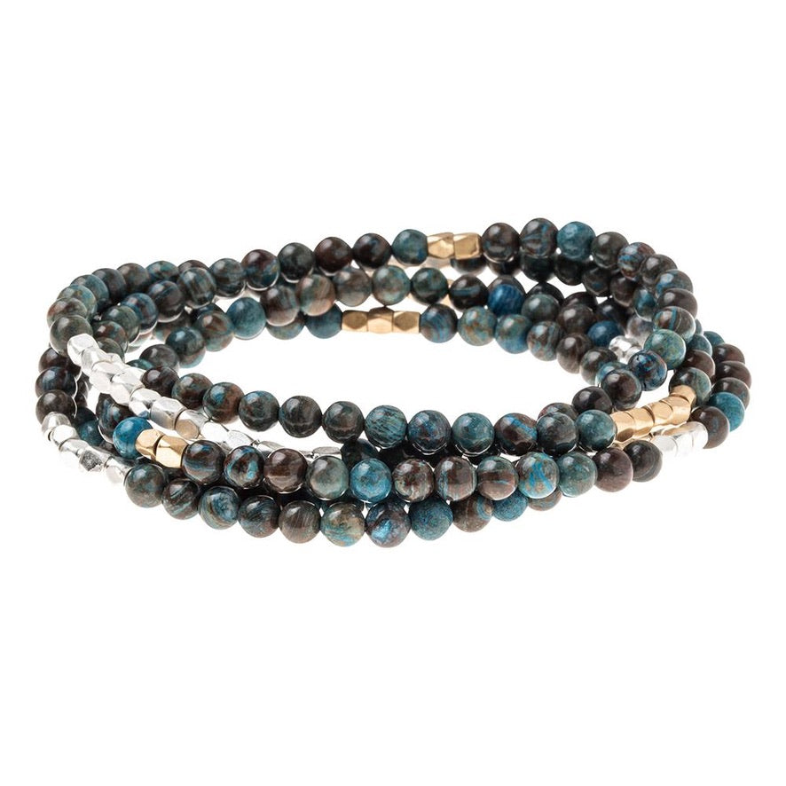 Scout Curated Wears Scout Curated Wears - Stone Wrap Bracelet/Necklace - Blue Sky Jasper - Stone of Empowerment available at The Good Life Boutique