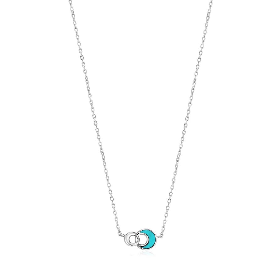 ANIA HAIE ANIA HAIE - Silver Tidal Turquoise Crescent Link Necklace available at The Good Life Boutique