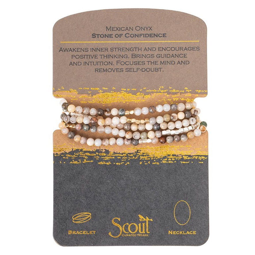 Scout Curated Wears Scout Curated Wears - Stone Wrap Bracelet/Necklace - Mexican Onyx - Stone of Confidence available at The Good Life Boutique