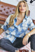 Davi & Dani Natural Tie Dyed Oversize Silhouette Jacket - Light Denim available at The Good Life Boutique