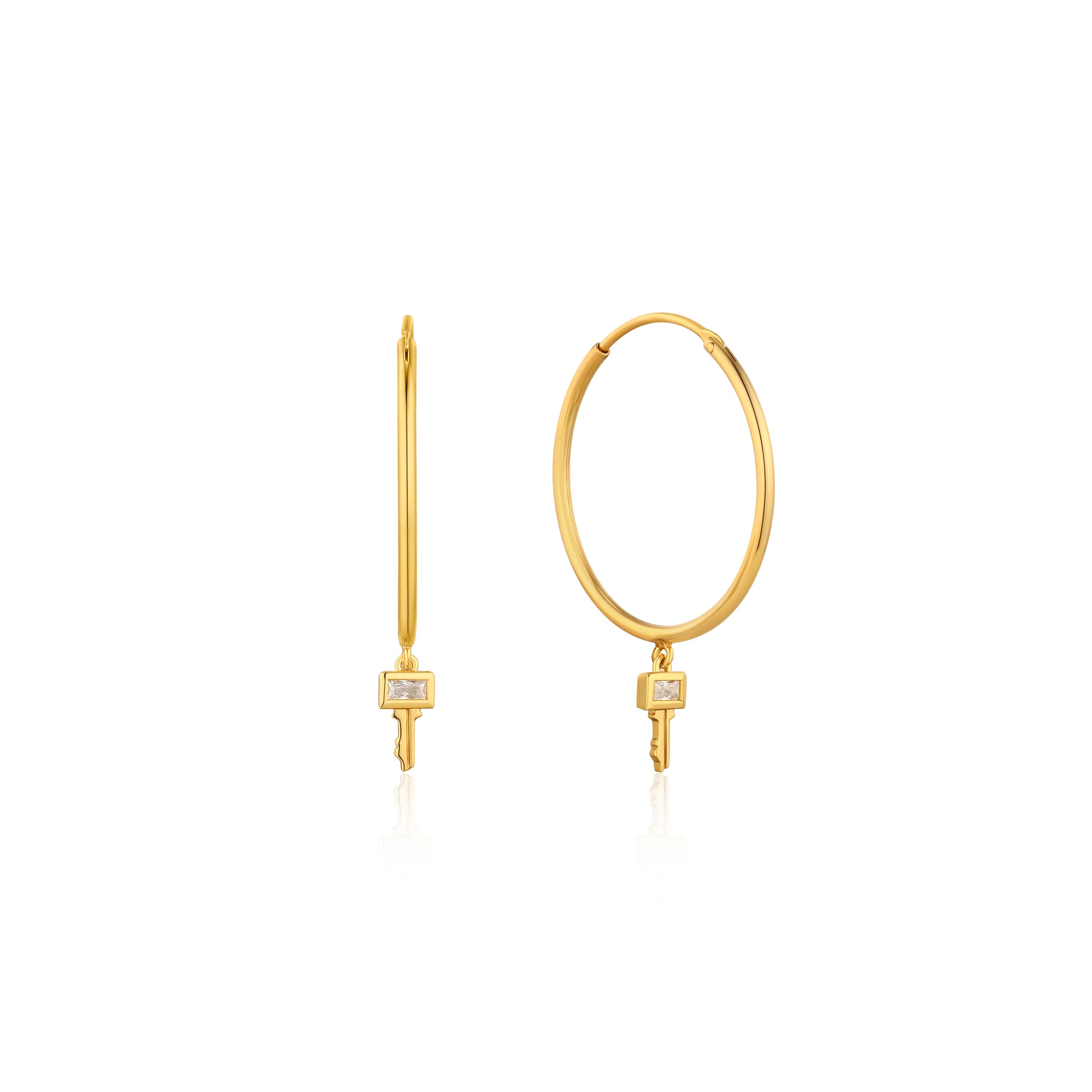ANIA HAIE ANIA HAIE - Gold Key Hoop Earrings available at The Good Life Boutique