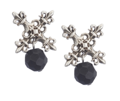 French Kande French Kande X Earrings with Black Onyx Dangle available at The Good Life Boutique