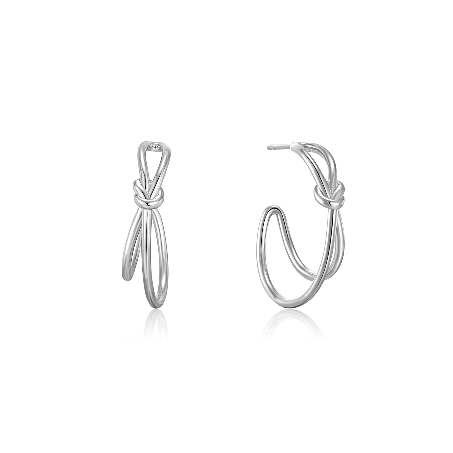 ANIA HAIE ANIA HAIE - Silver Knot Stud Hoop Earrings available at The Good Life Boutique