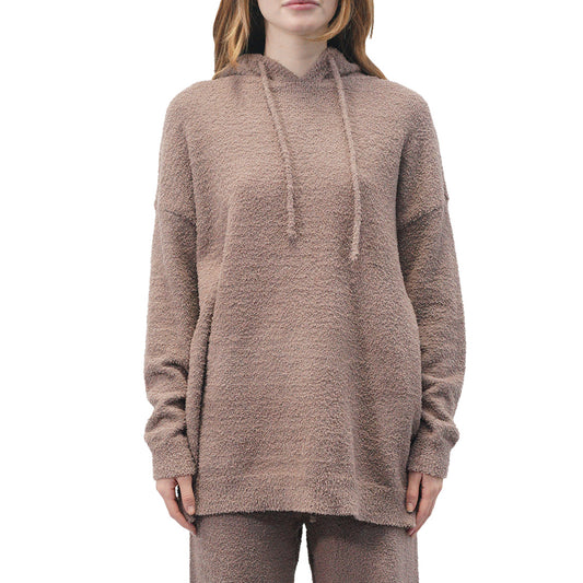 RDInternational Ladies Knit Hoodie - Mocha available at The Good Life Boutique