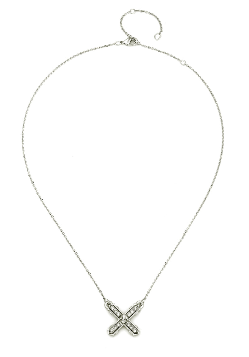 French Kande French Kande Petite Swarovski French Kiss Necklace Silver available at The Good Life Boutique