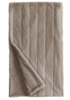 Fabulous Furs Mink Posh Faux Fur Throw in Greige 60"X 72" available at The Good Life Boutique