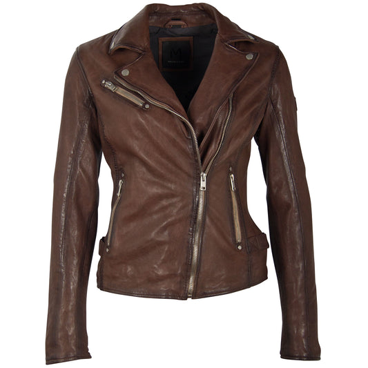Mauritius Mauritius - Maysie RF Woman's Leather Jacket - Brown available at The Good Life Boutique
