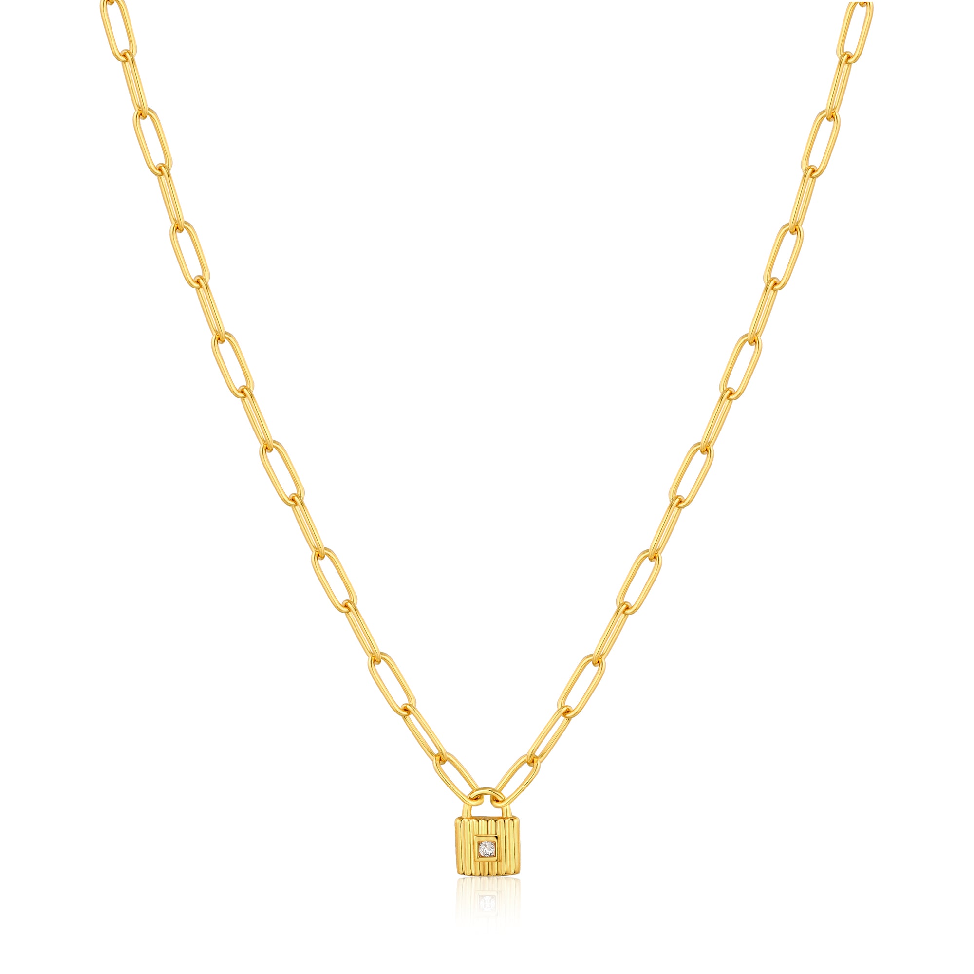 ANIA HAIE ANIA HAIE - Gold Chunky Chain Padlock Necklace available at The Good Life Boutique