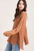 La Miel Soft And Lightweight Waffle Weave Basic Top - Ginger available at The Good Life Boutique