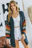 Davi&Dani Open Front Sleeve Striped Cozy Cardigan - Charcoal Grey available at The Good Life Boutique