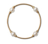 Made As Intended 8mm Crystal White Pearl Blessing Bracelet - Gold Links available at The Good Life Boutique