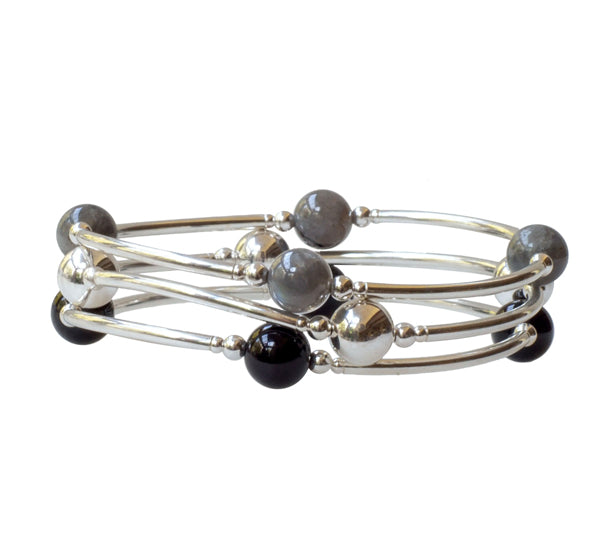 Made As Intended 8mm Sterling Silver Blessing Bracelet available at The Good Life Boutique