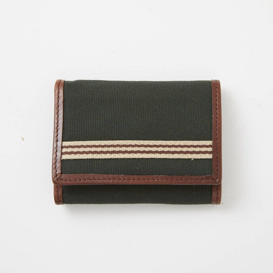Baekgaard Ltd. Trifold Wallet Canvas Green available at The Good Life Boutique