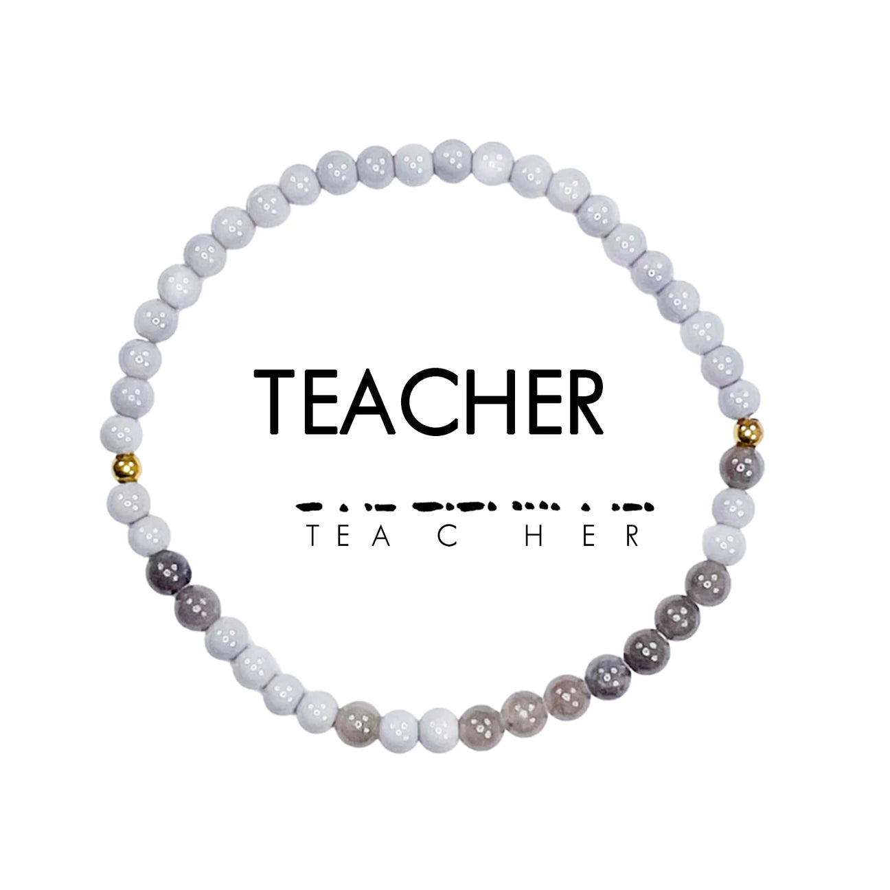 Ethic Goods Morse Code Bracelet: Teacher | Light Grey & Smoke available at The Good Life Boutique