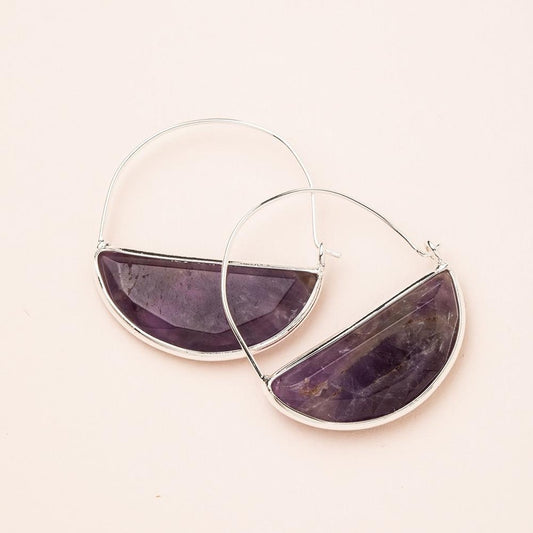 Scout Curated Wears Scout Curated Wears - Stone Prism Hoop - Amethyst/Silver available at The Good Life Boutique