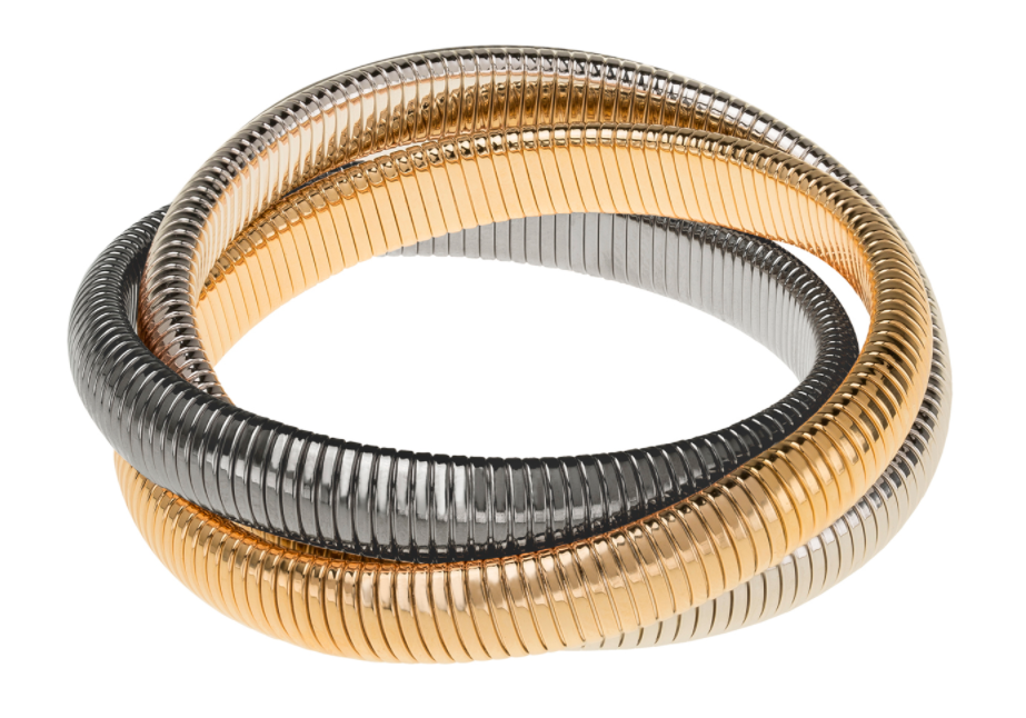 Designs by Janis Savitt INC Janis Savitt - Tri Color Triple Cobra Bracelet - 10 mm available at The Good Life Boutique