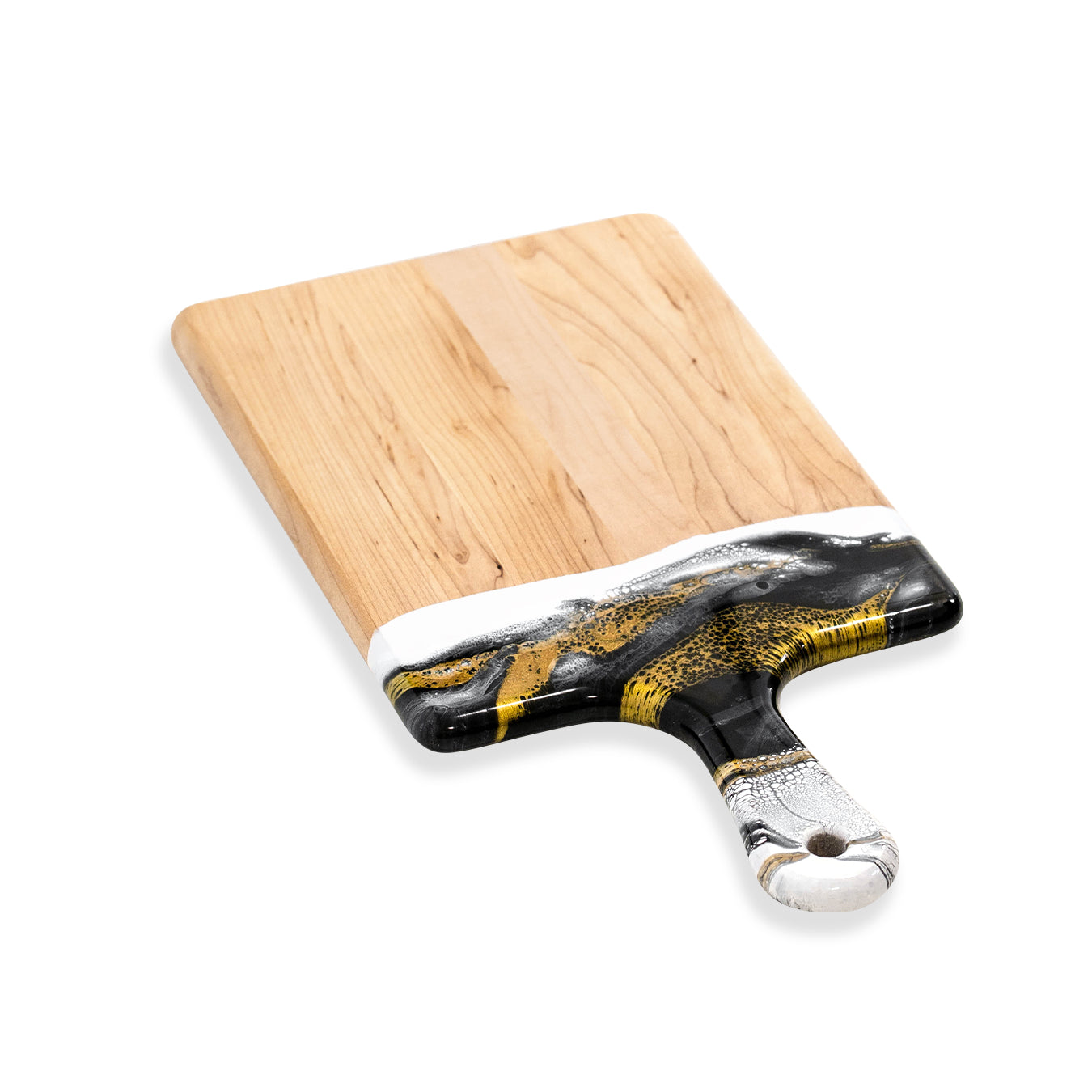 Lynn & Liana Serveware Canadian Maple Resin Cheeseboard - Black/White/Gold available at The Good Life Boutique