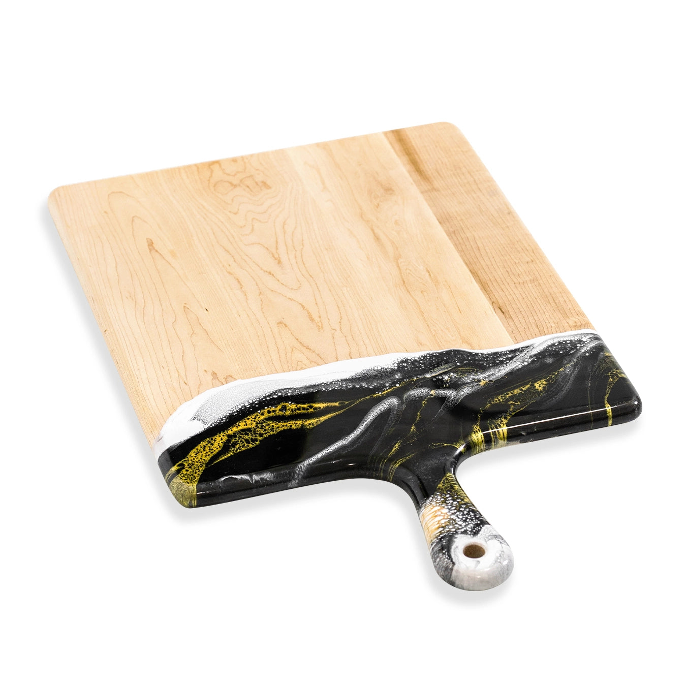 Lynn & Liana Serveware Canadian Maple Resin Cheeseboard - Black/White/Gold available at The Good Life Boutique