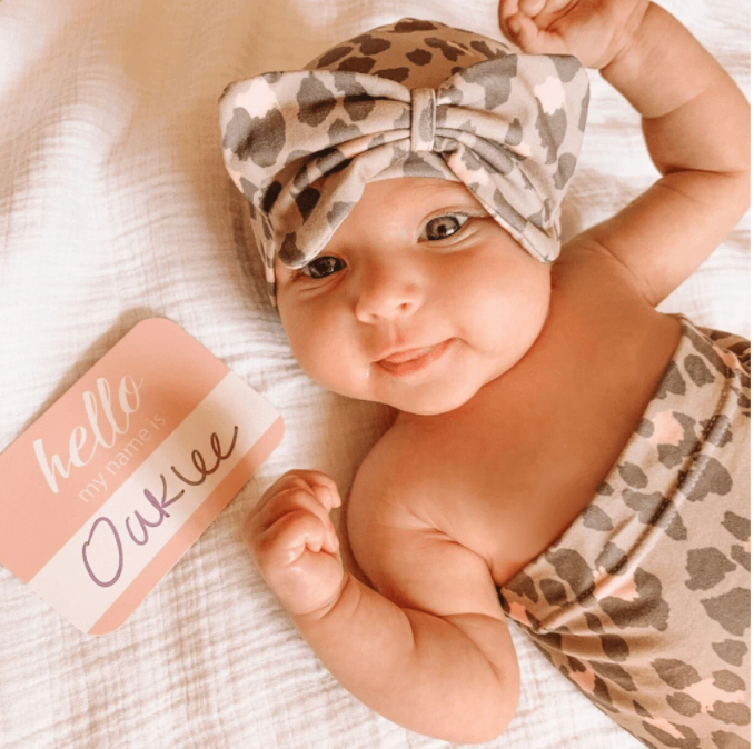 Itzy Ritzy Itzy Ritzy Cutie Cocoon Matching Cocoon & Hat Set - Blush Leopard available at The Good Life Boutique